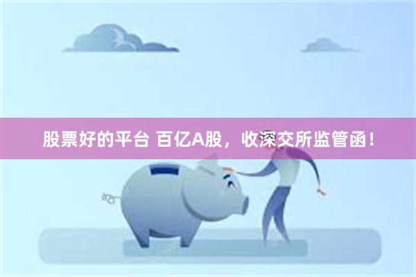 股票好的平台 百亿A股，收深交所监管函！